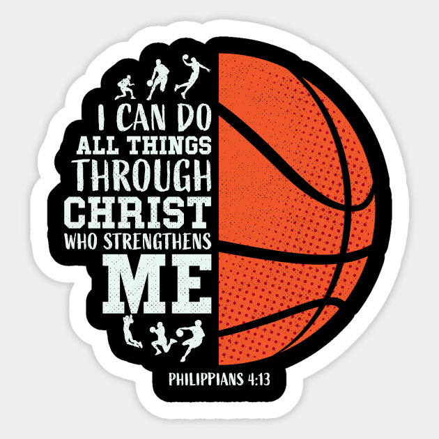 Christian Basketball, Men Boys Kids Religious Basketball Sticker by PaulAksenov